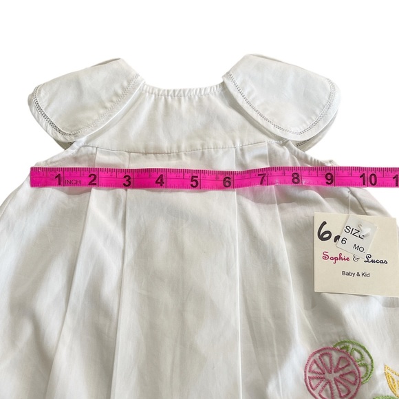 Sophie & Lucas Girls Red Apple Orchard Print Dress - Embroidered Collar - Bow on Back main image 0
